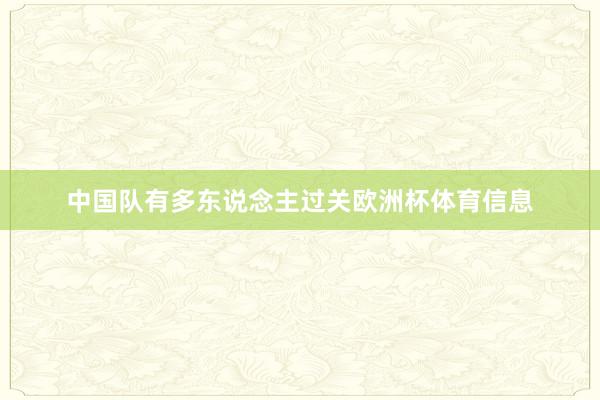 中国队有多东说念主过关欧洲杯体育信息