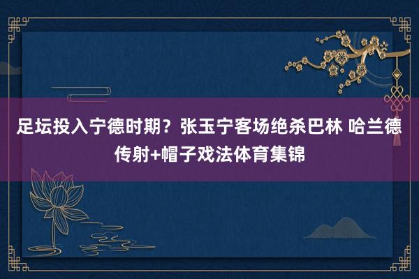 足坛投入宁德时期？张玉宁客场绝杀巴林 哈兰德传射+帽子戏法体育集锦