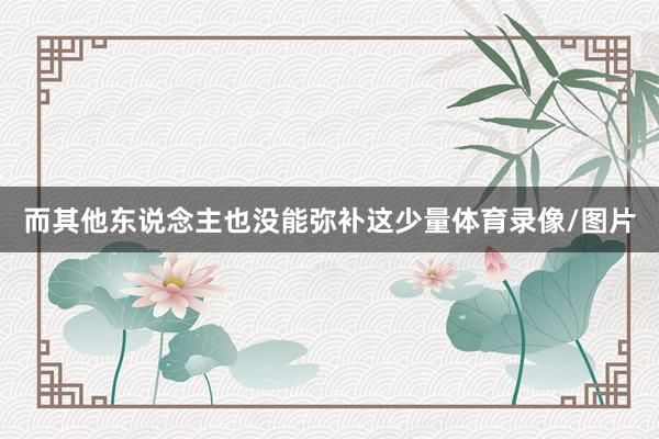 而其他东说念主也没能弥补这少量体育录像/图片