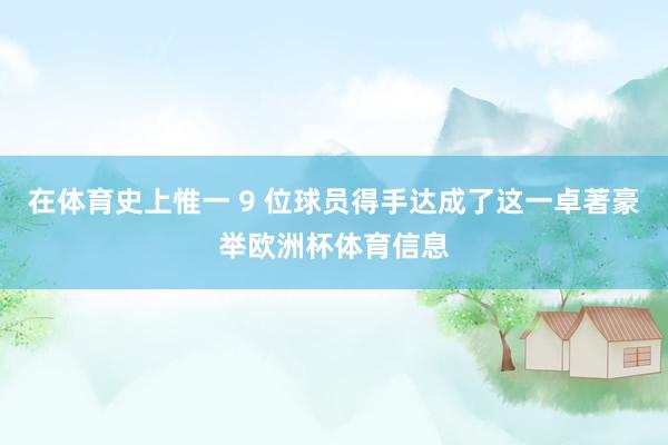 在体育史上惟一 9 位球员得手达成了这一卓著豪举欧洲杯体育信息