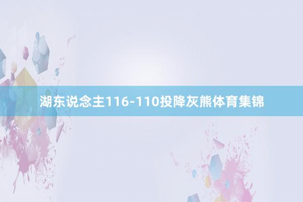 湖东说念主116-110投降灰熊体育集锦