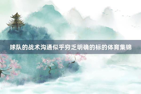 球队的战术沟通似乎穷乏明确的标的体育集锦
