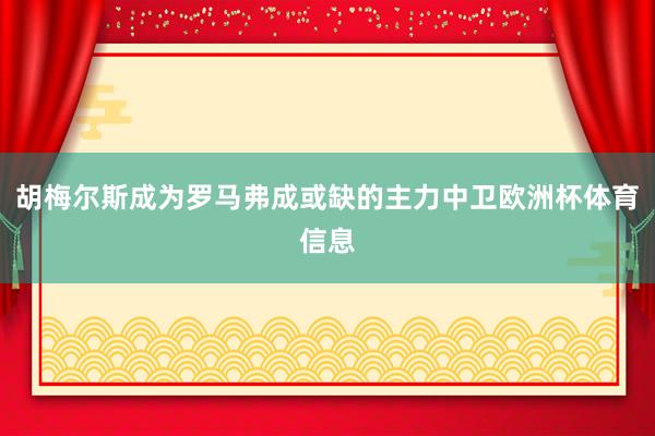 胡梅尔斯成为罗马弗成或缺的主力中卫欧洲杯体育信息