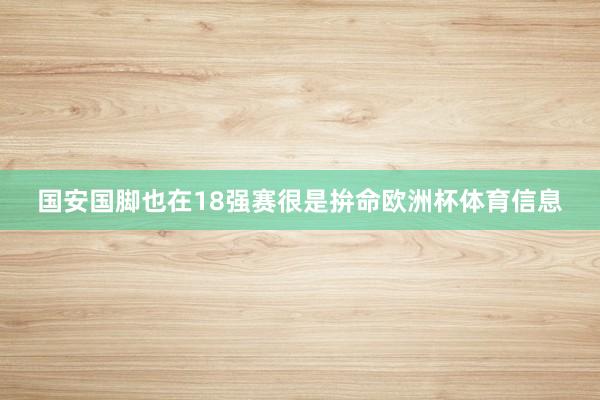 国安国脚也在18强赛很是拚命欧洲杯体育信息