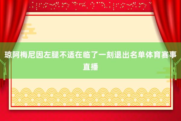 琼阿梅尼因左腿不适在临了一刻退出名单体育赛事直播