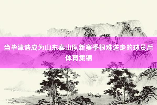 当毕津浩成为山东泰山队新赛季很难送走的球员后体育集锦