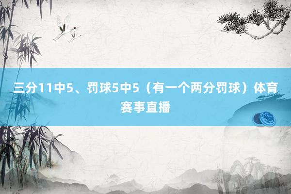 三分11中5、罚球5中5（有一个两分罚球）体育赛事直播