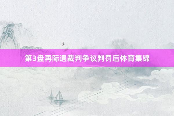 第3盘再际遇裁判争议判罚后体育集锦