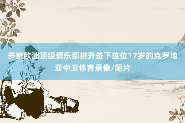 多家欧洲顶级俱乐部挑升签下这位17岁的克罗地亚中卫体育录像/图片