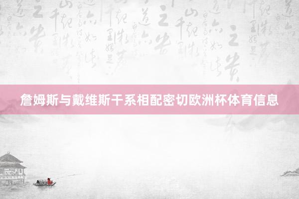 詹姆斯与戴维斯干系相配密切欧洲杯体育信息