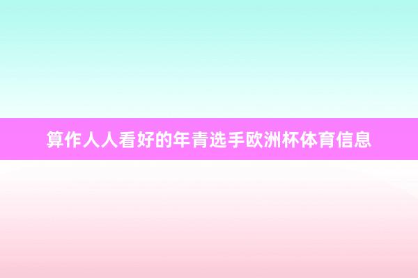 算作人人看好的年青选手欧洲杯体育信息