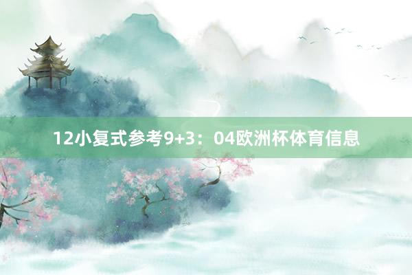 12　　小复式参考9+3：04欧洲杯体育信息