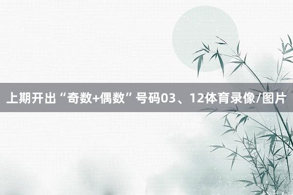 上期开出“奇数+偶数”号码03、12体育录像/图片