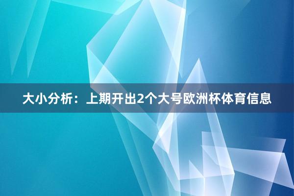 大小分析：上期开出2个大号欧洲杯体育信息