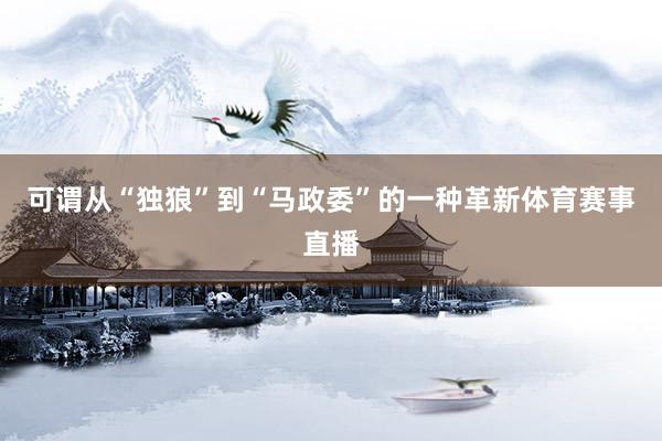 可谓从“独狼”到“马政委”的一种革新体育赛事直播