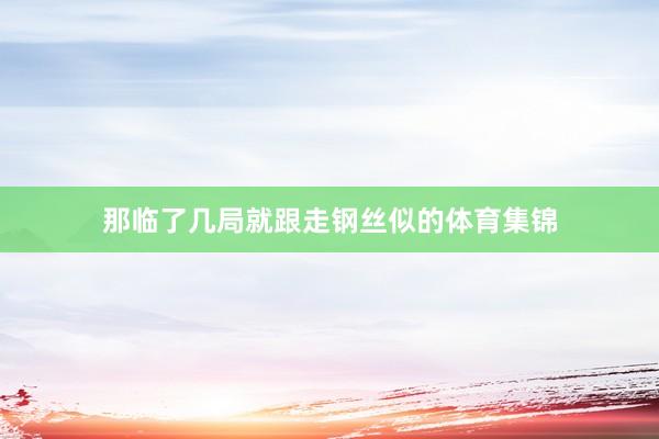 那临了几局就跟走钢丝似的体育集锦