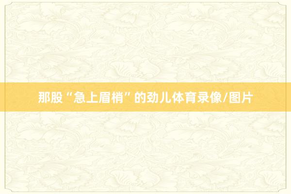 那股“急上眉梢”的劲儿体育录像/图片