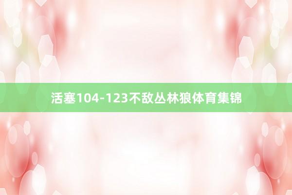 活塞104-123不敌丛林狼体育集锦