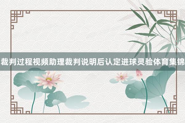 裁判过程视频助理裁判说明后认定进球灵验体育集锦