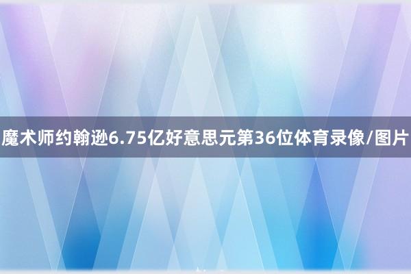 魔术师约翰逊6.75亿好意思元第36位体育录像/图片