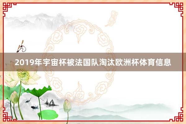 2019年宇宙杯被法国队淘汰欧洲杯体育信息
