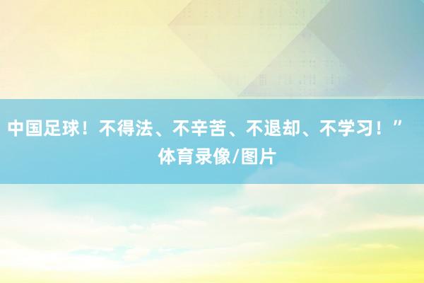 中国足球！不得法、不辛苦、不退却、不学习！”    体育录像/图片
