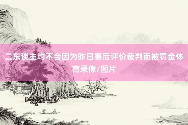 二东谈主均不会因为昨日赛后评价裁判而被罚金体育录像/图片