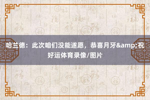 哈兰德：此次咱们没能遂愿，恭喜月牙&祝好运体育录像/图片