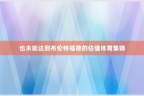也未能达到布伦特福德的估值体育集锦