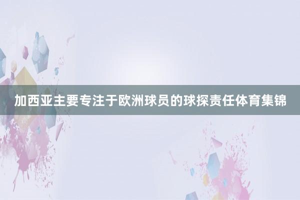 加西亚主要专注于欧洲球员的球探责任体育集锦