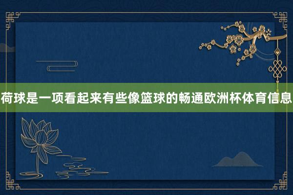 荷球是一项看起来有些像篮球的畅通欧洲杯体育信息