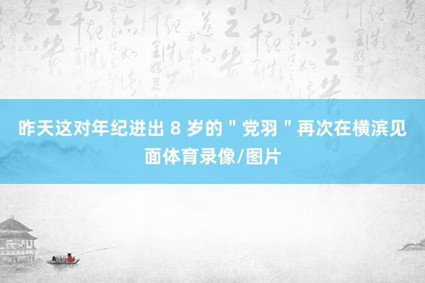 昨天这对年纪进出 8 岁的＂党羽＂再次在横滨见面体育录像/图片