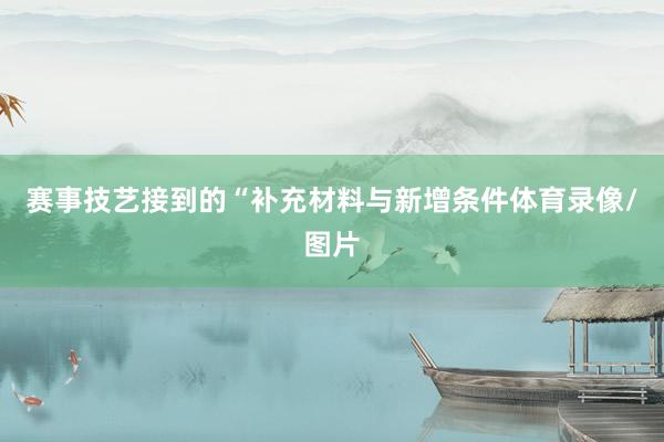 赛事技艺接到的“补充材料与新增条件体育录像/图片