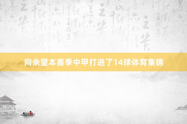 向余望本赛季中甲打进了14球体育集锦