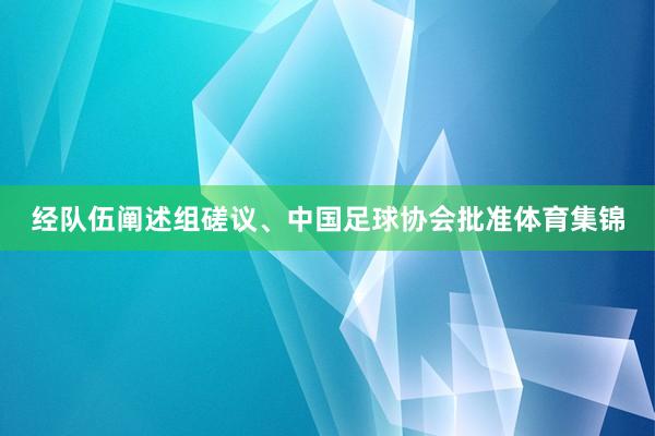 经队伍阐述组磋议、中国足球协会批准体育集锦