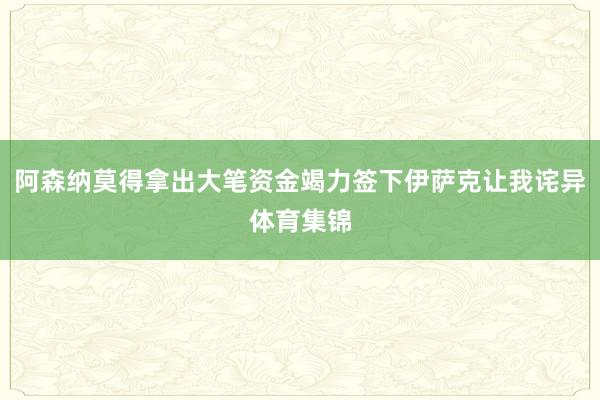 阿森纳莫得拿出大笔资金竭力签下伊萨克让我诧异体育集锦